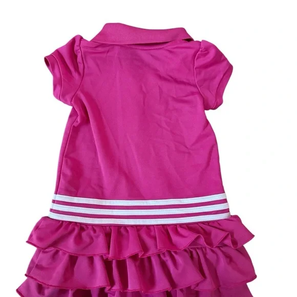 adidas Pink Ruffle Kids Casual Dress - Picture 3 of 4